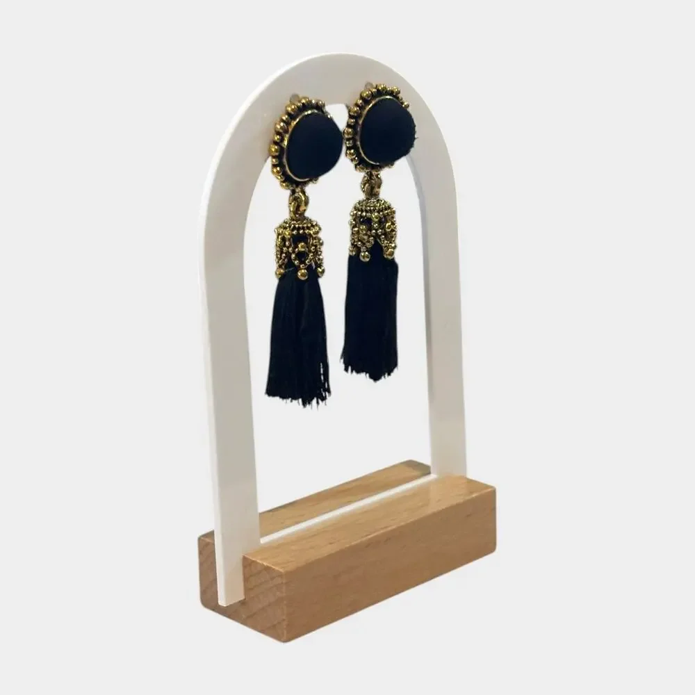 Vintage Women Velvet Black Earrings